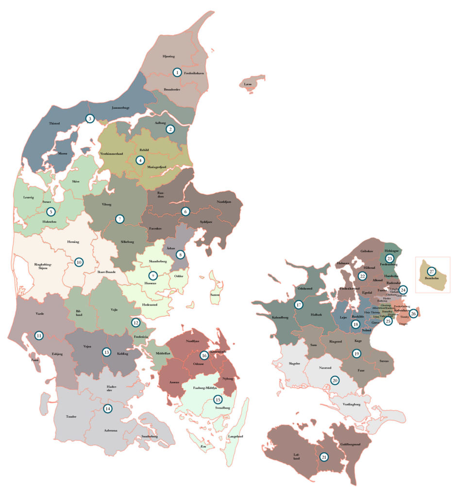 Dækningsområder for FGU i Danmark